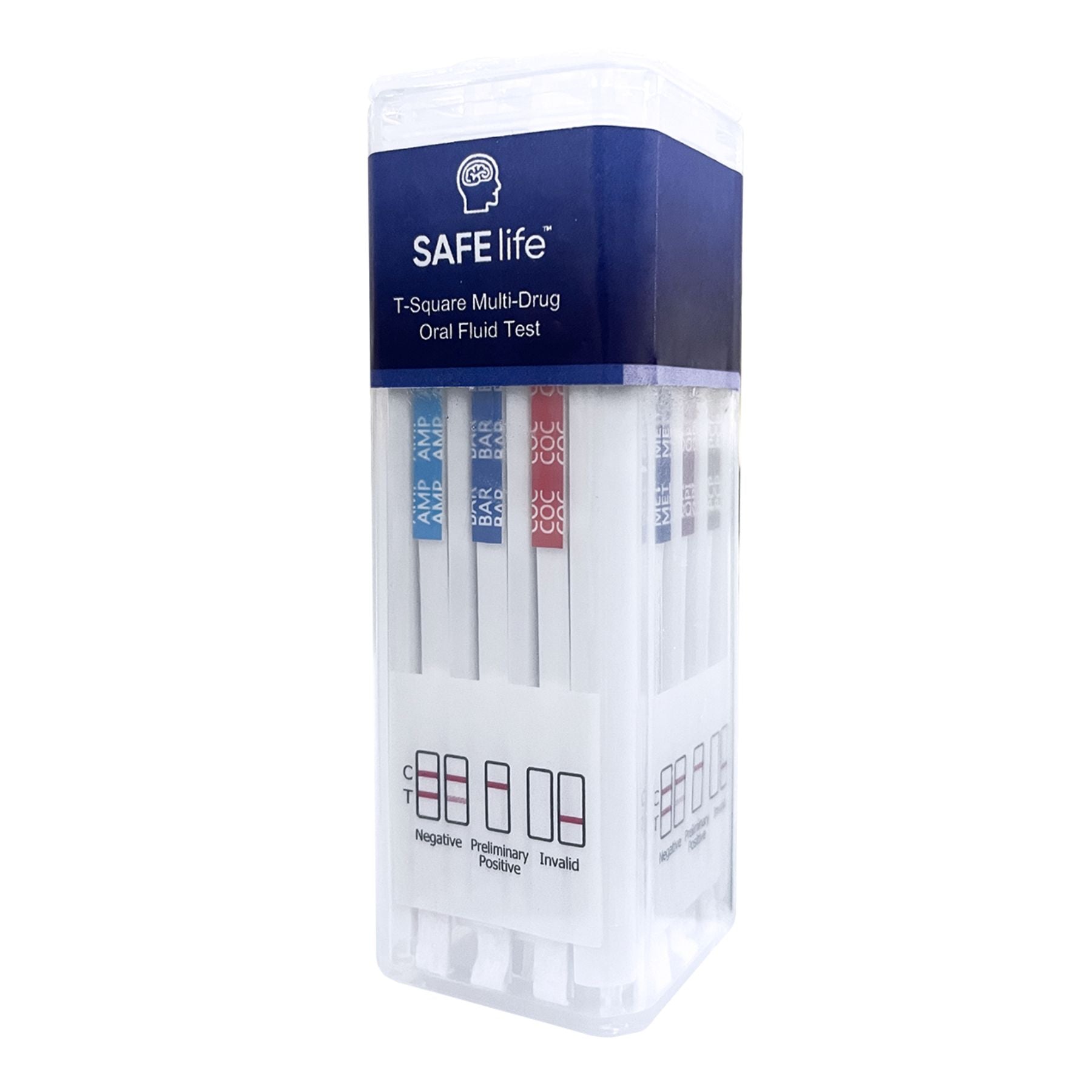 (No THC) 9-panel SAFElife T-Square Multi-Drug Saliva Test | QODOA-496NTEUO-I (25/box)
