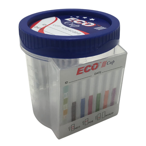 5-panel ECO III Multi-Drug Urine Test Cup | ECOIII-254 W/AD (25/box)