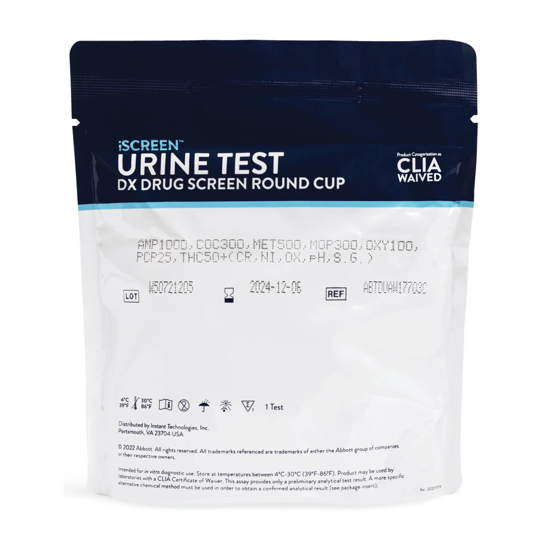 14 panel iSCREEN DX Drug Screen Round Cup | ABTDUAW114702B (25/box)