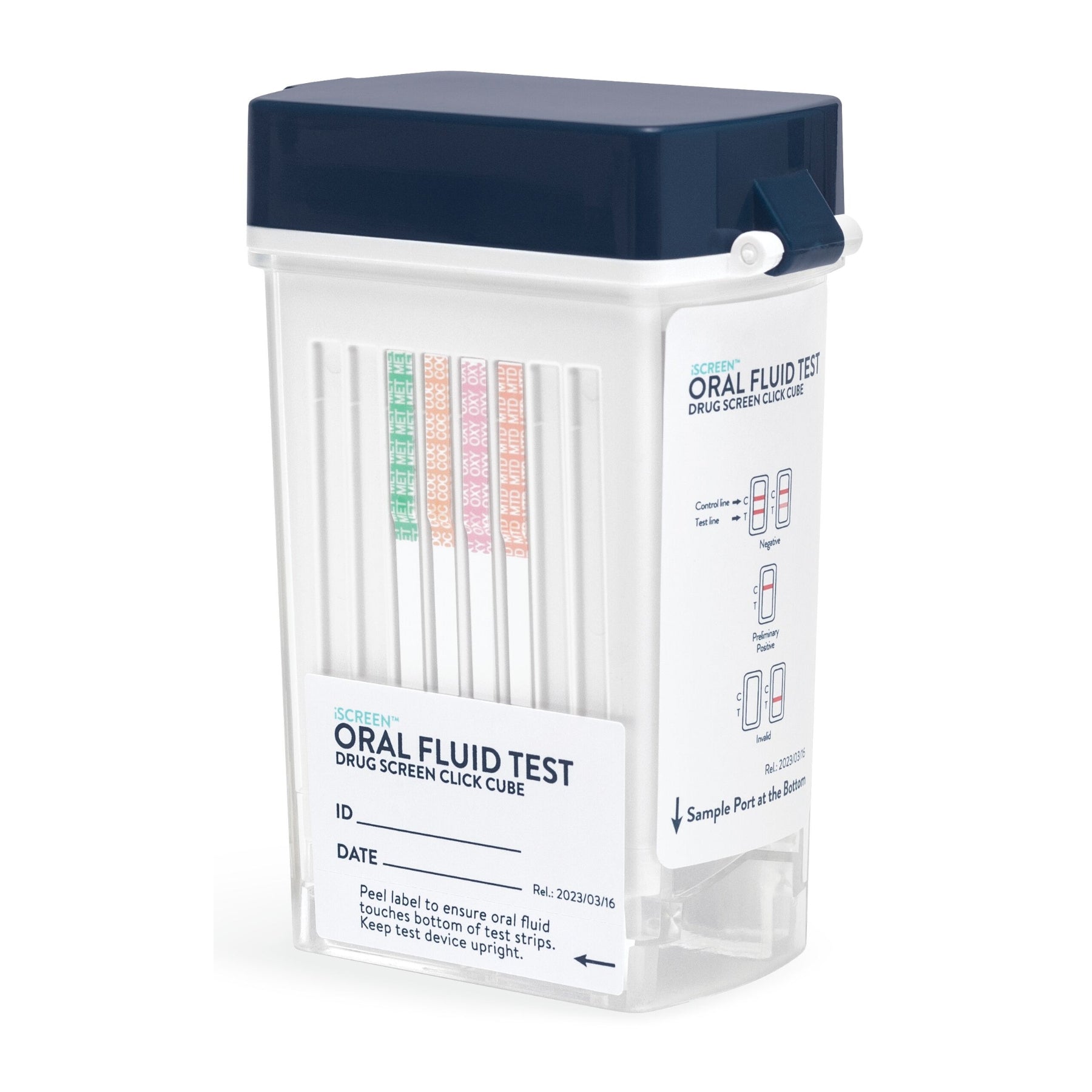 11-panel iSCREEN Oral Fluid Drug Test Click Cube | ABTOFCUBE1101A (25/box)