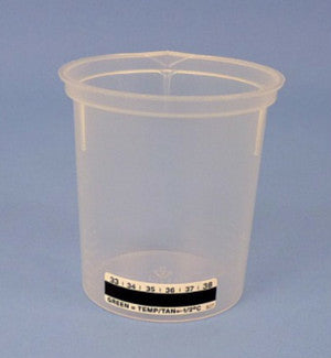 (25) Beaker-Style Urine Specimen Collection Cups w/ Temperature Strip | CUP-NOLID - ToxTests