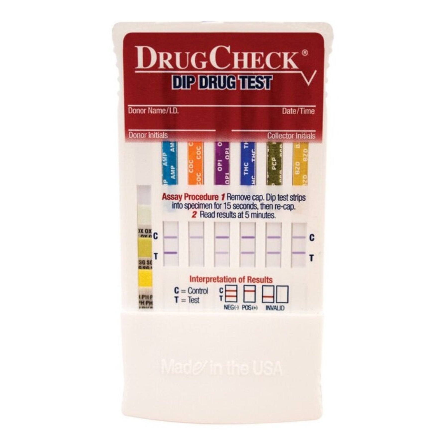 5 Panel DrugCheck Dip Test | 30525 (25/box)