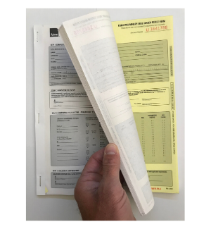 2430P | URINE TEST RESULT FORMS, PAD of 25 (w/ photocopy template)