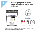 5 panel COMPACT T-Cup Multi-Drug Urine Test | CDOA-254 (25/box) - ToxTests