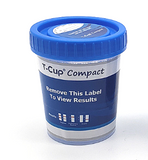 12 panel COMPACT T-Cup Multi-Drug Urine Test | CDOA-9125A3E3F (25/box) - ToxTests